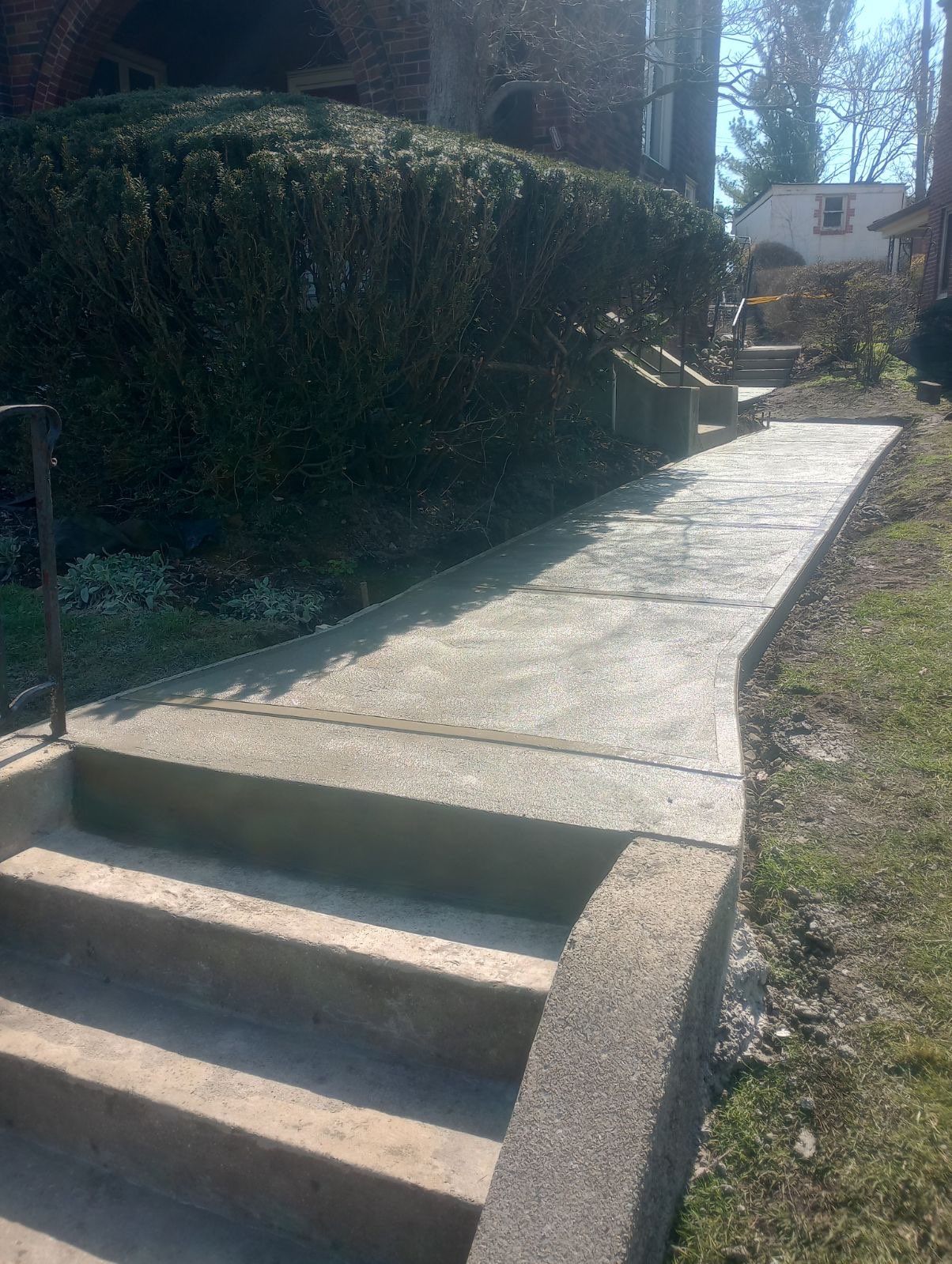 Residential concrete walkway and steps